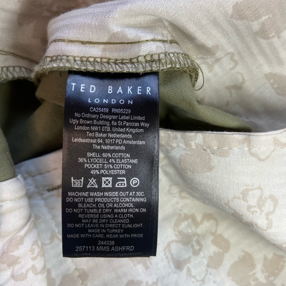 Ted Baker London Ashfrd Chino Shorts Sz 36 Pale Green Preppy Golf - Picture 7 of 9
